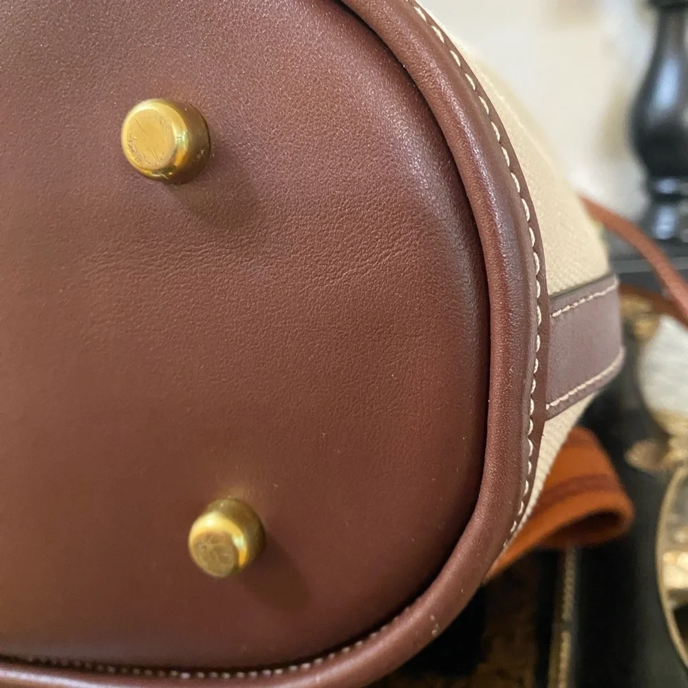Coach Brown Canvas & Leather Field Bucket Bag with COACH badge, Medium - Picture 11 of 16